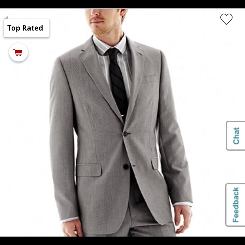 JF Ferrar End-on-End Suit Jacket Slim Fit GREY 42r